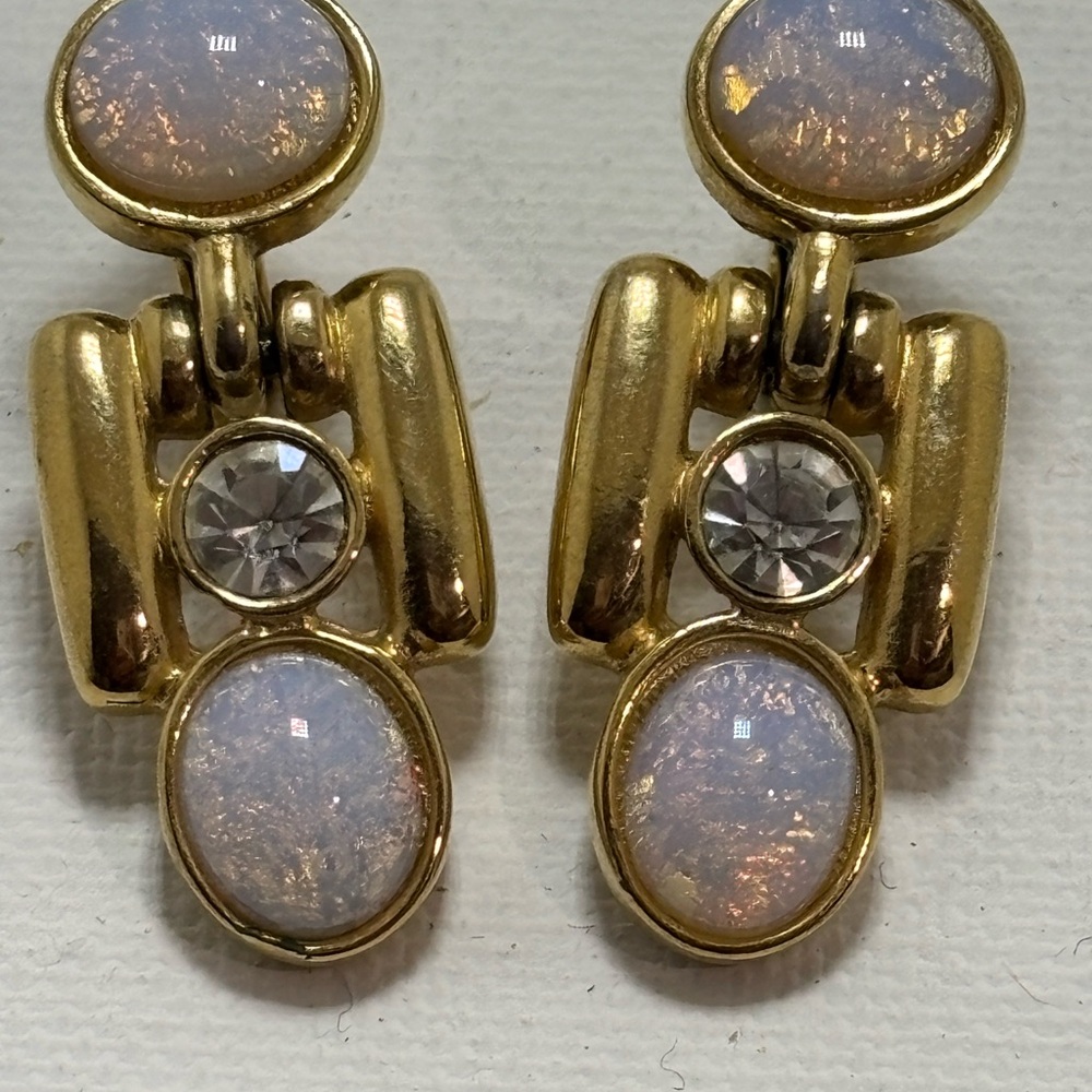 Vintage givenchy faux glass opal earrings - Picture 4 of 4